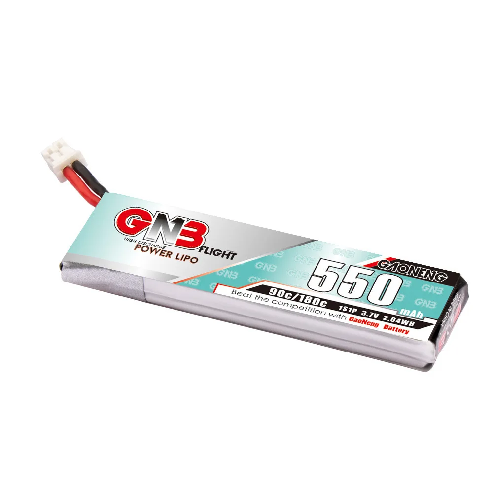 GNB 1S 3.7V 550mAh 90C/180C Lipo Battery With PH2.0 Plug for TINY8X Blade Inductrix FPV QX2 120S Beta75S BetaFPV Drone Parts