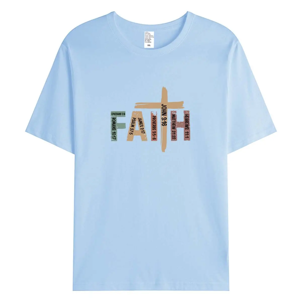 Camisetas de verano para mujer, Camiseta 100% de algodón, nueva camiseta gráfica de fe 2026, camiseta de manga corta para mujer, ropa para mujer, Tops de gran tamaño