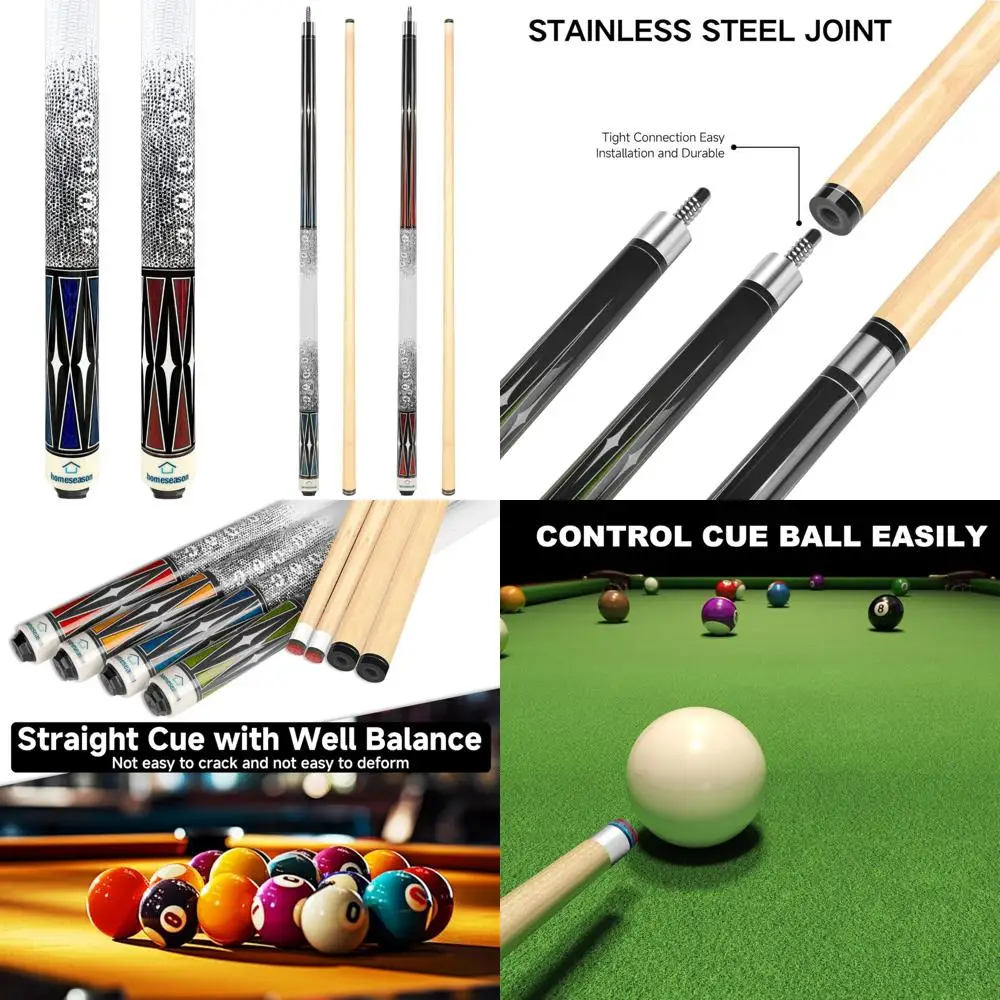

Professional Maple Wood Billiard Cues with 3D Printed Grips for Low Deflection and Enhanced Performance