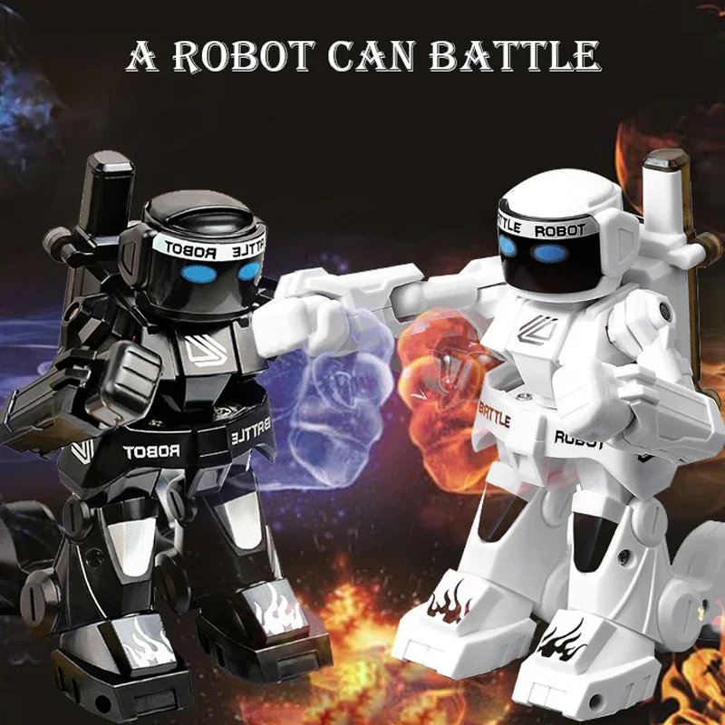 RC Robot Battle Boxing 2.4G Remote Control Light Sound Effects Humanoid Fighting Robot with 2Control Toys for Boys