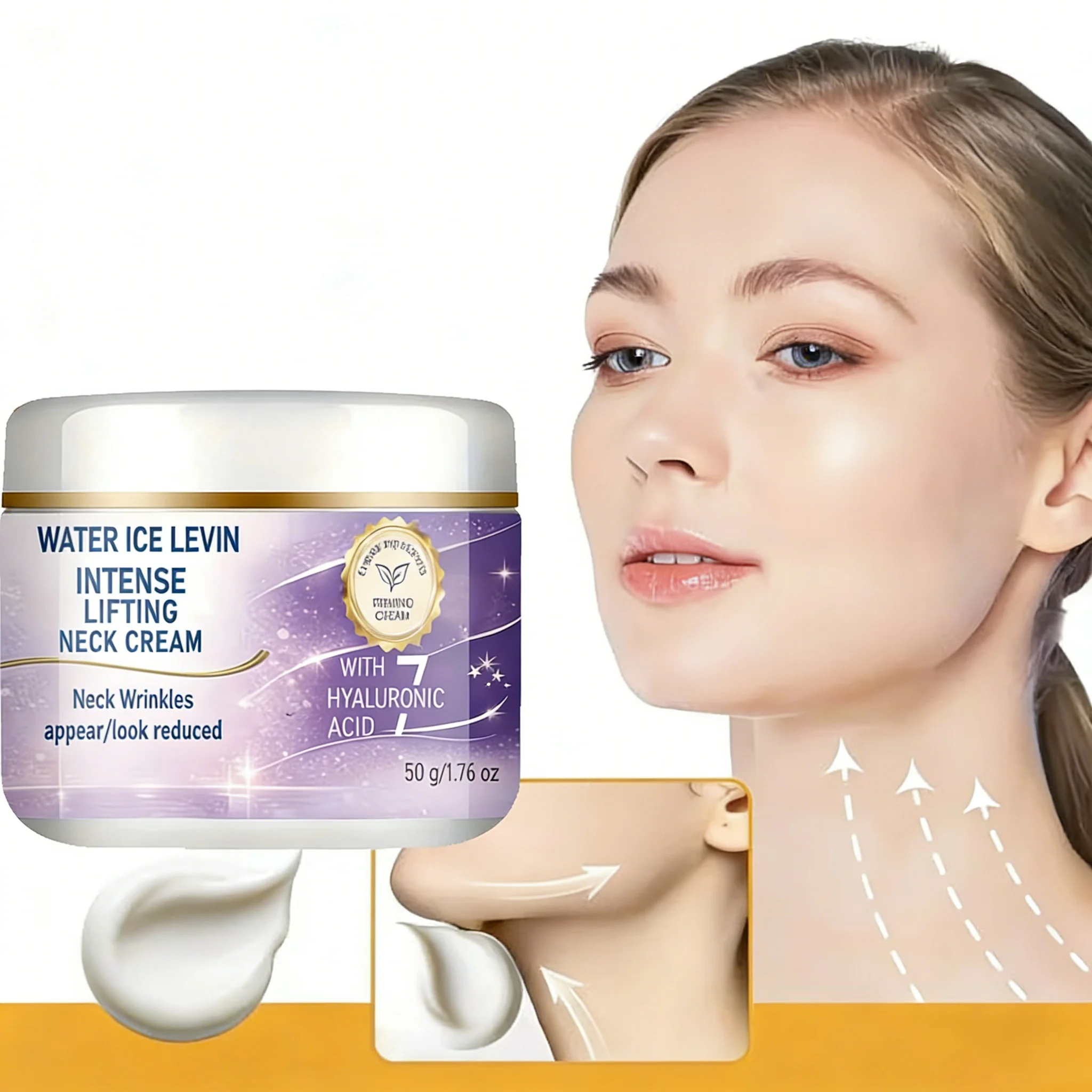 Intense Lifting Neck Cream - Moisturizing & Firming with Collagen & Hyaluronic Acid to Reduce Neck Wrinkles for All Skin Types