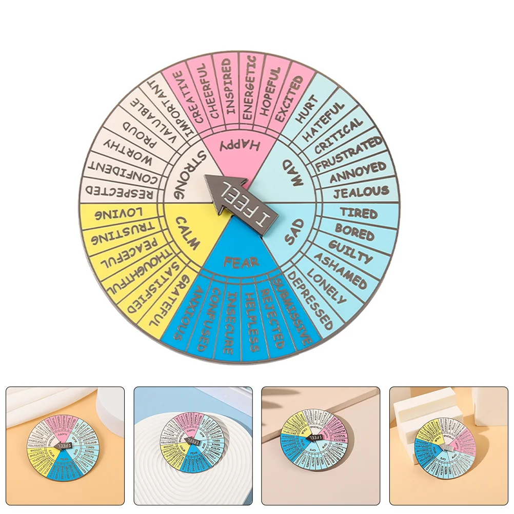 2 buah lencana Roda Emosi Boutonniere pin perasaan meja putar dekorasi logam meja putar