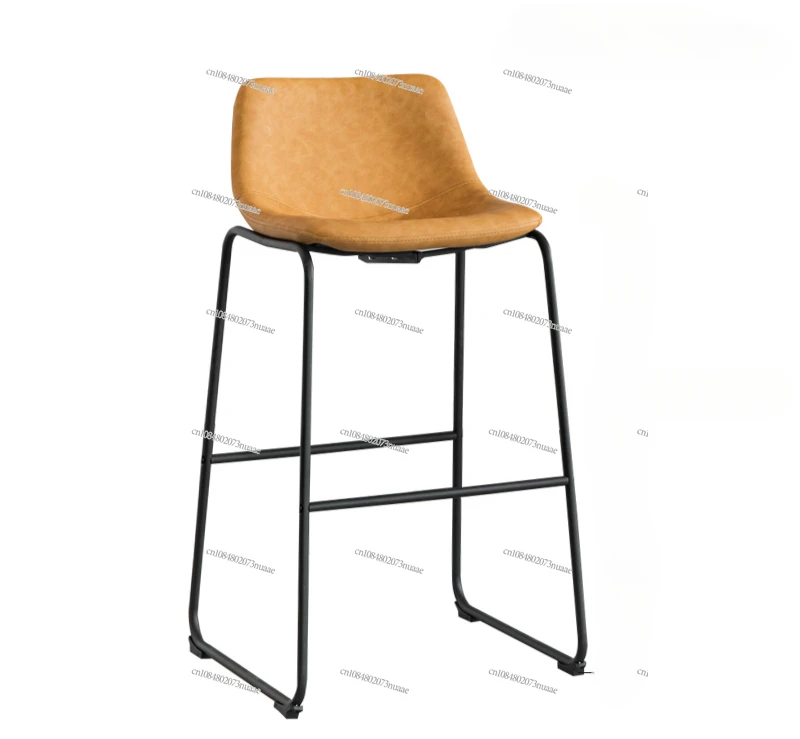 Nordic Light Luxury Bar Stool, Household Backrest, Soft Seat, High Stool, Modern, Simple