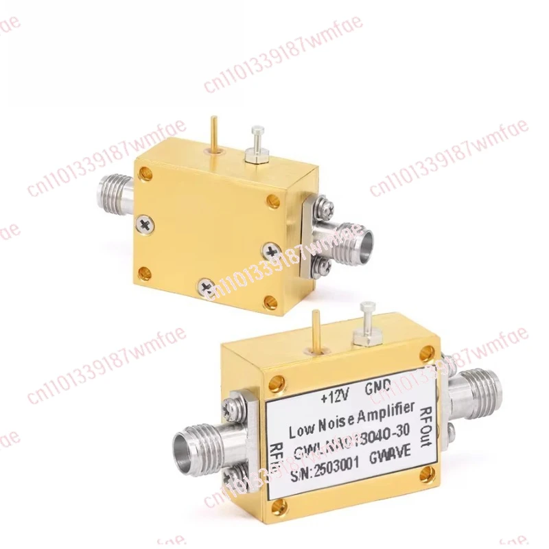 

2.92 female RF amplifier with 30dB gain and 3.5dB noise figure, low noise design, suitable for 18GHz-40GHz