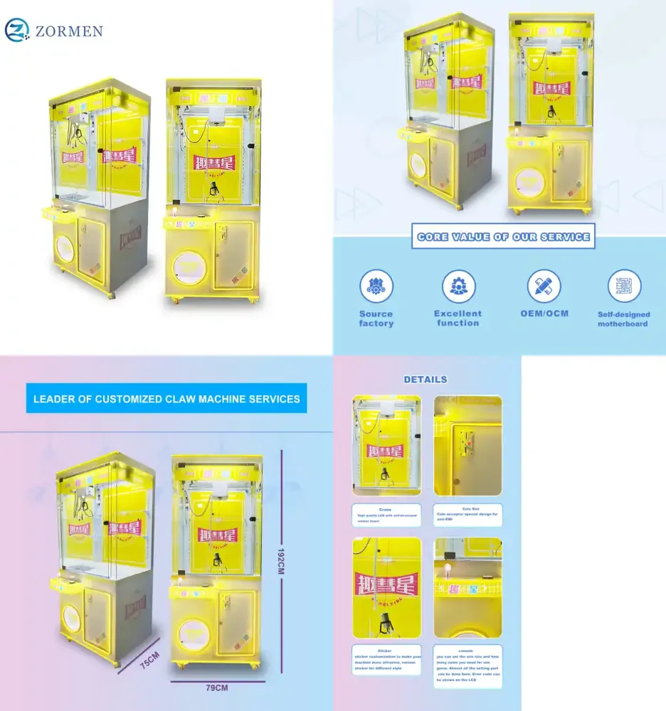 Doll Claw Machine Coin Operated Arcade Crane Game Toy Guangzhou Amusement Equipment