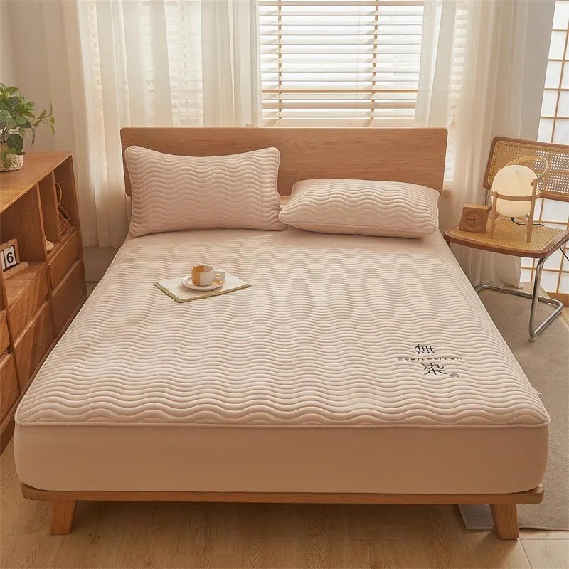 2024 new Class A dye-free embroidered raw cotton soybean mattress thickened 360-degree three-dimensional package machine washed