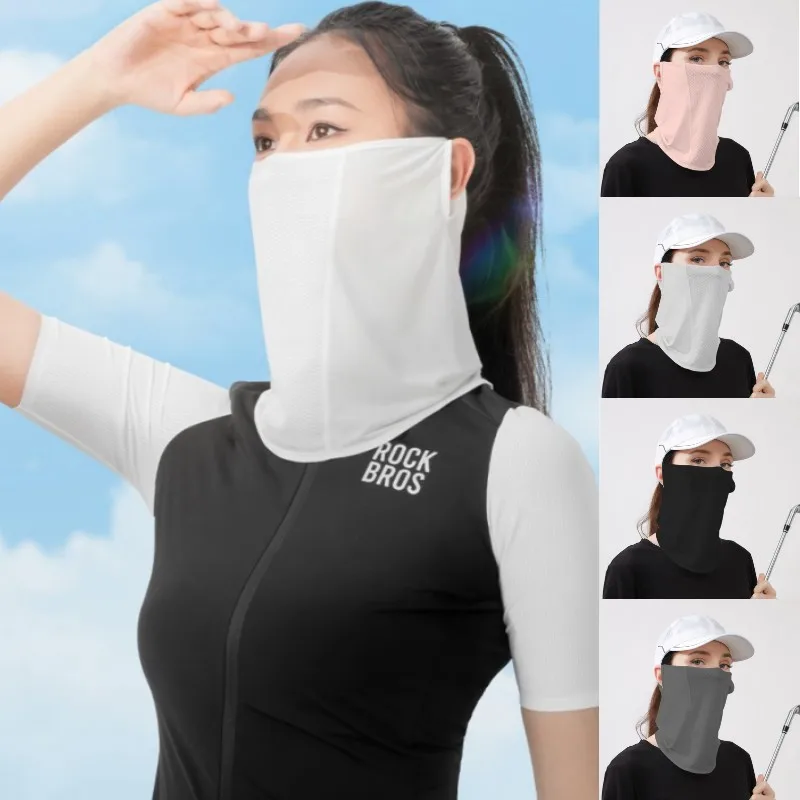 

Unisex Uv Protection Ice Silk Mask Face Cover Outdoor Neck Wrap Cover Ear Hanging Sunscreen Face Scarf Sports Sun Proof Bib