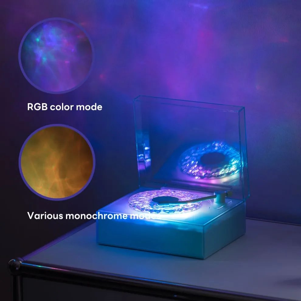 Bluetooth Wave Shaped Atmosphere Speaker with Night Light, RGB color, 3 Playback Modes, Portable Music Player for Bedroom, Party