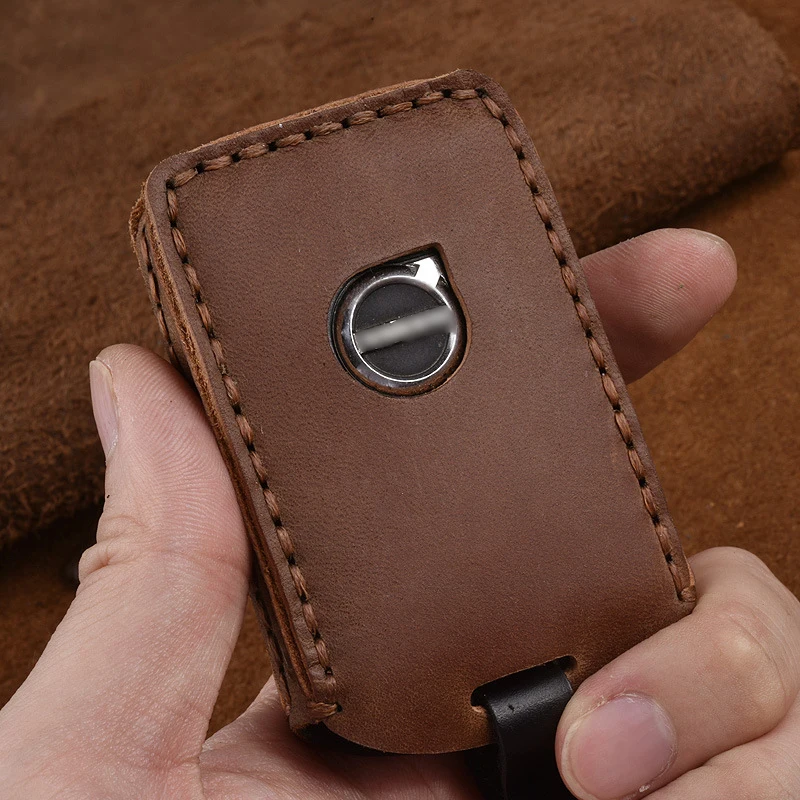 1 Pcs Leather Car Key Cover For Volvo XC40 XC60 S90 XC90 V90 T5 T6 T8 Auto Key Protect Cover  Key Chain Car Key Case Car Styling