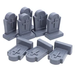 20 Pcs Micro Landscape Tombstone Resin Headstone Coffin Skull Halloween Decor Miniature Grave Graveyard