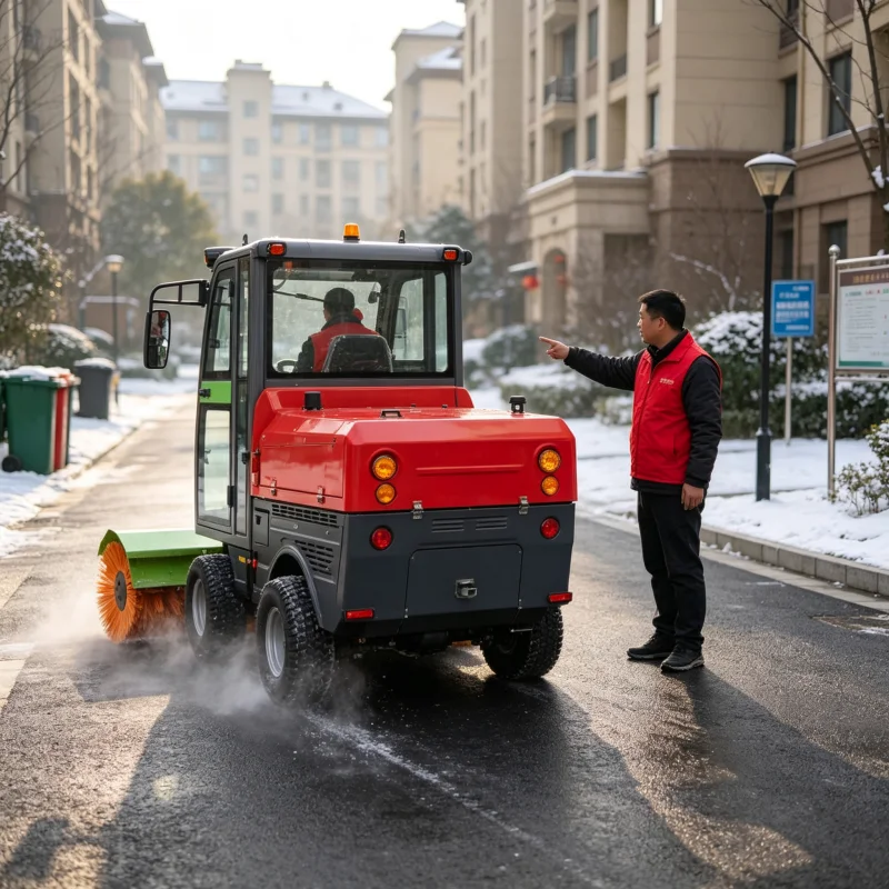 Direct Factory Price 48 Inch Cutting Width Ride On Snow Plow With Enclosed Cabin For Shopping Malls To Avoid Winter Delay