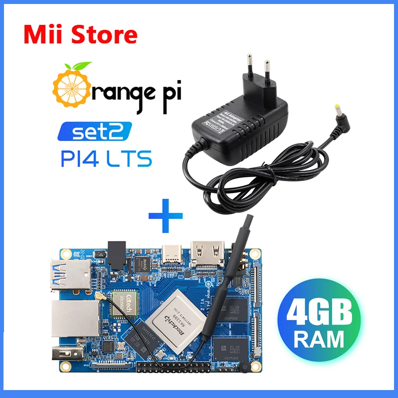 

Orange Pi 4 LTS 4G16G+5V3A DC Power Supply, Rockchip RK3399,Support Wifi+BT5.0,Gigabit Ethernet, Run Android,Ubuntu,Debian OS