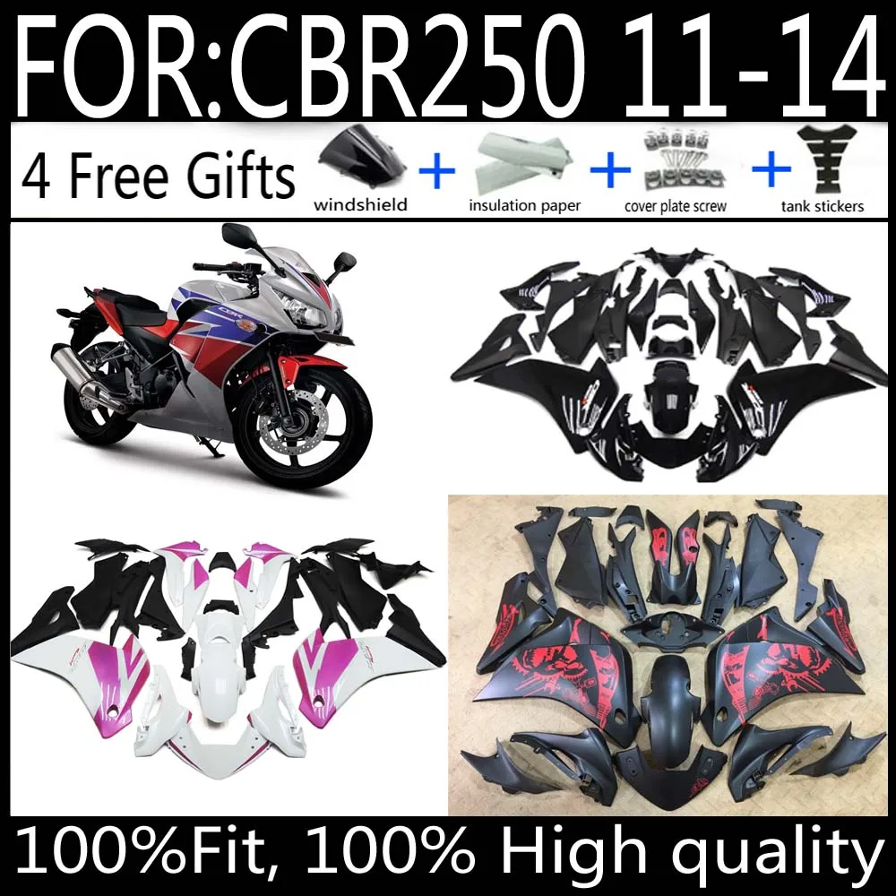 

For CBR250 CBR250R 2011 2012 2013 2014 Motorcycle full Fairing Kit ABS Plastic Body Injection mold Bodywork fairings kits