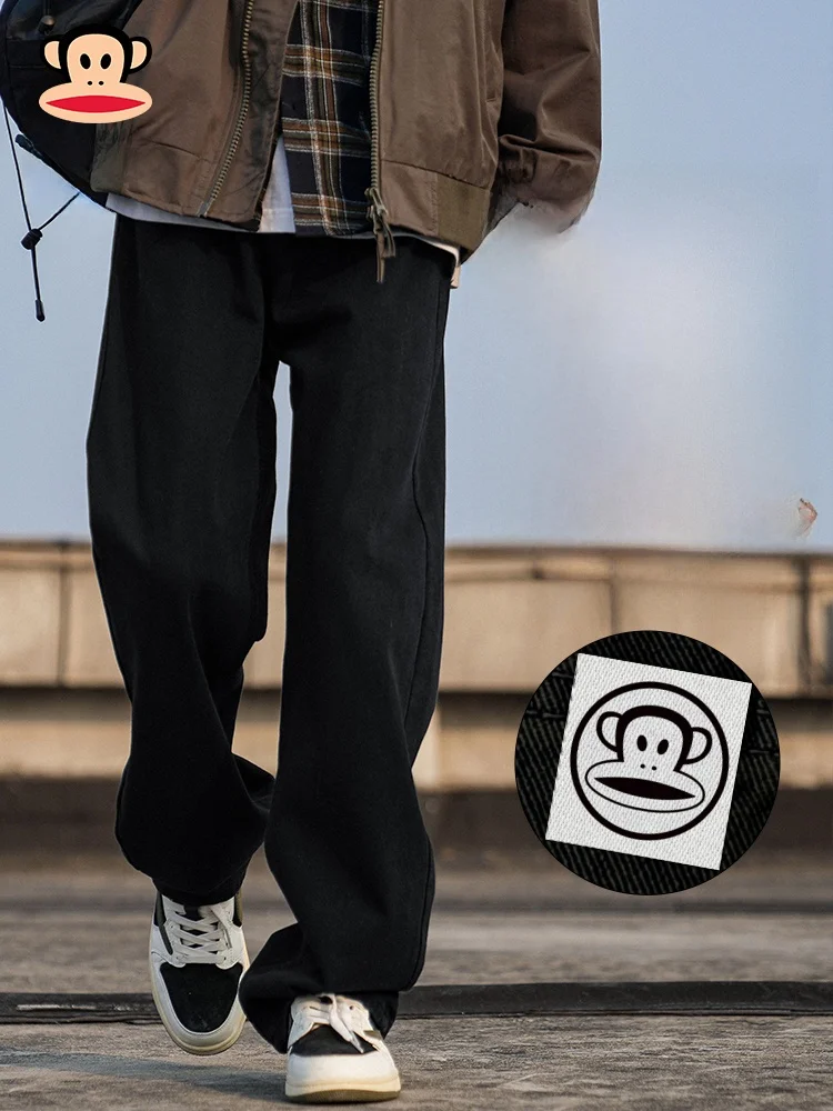 

Мужские джинсы Paul Frank Bla прямого кроя, новинка 2025 года, американский уличный стиль, свободные повседневные брюки со средней посадкой, из хлопкового денима.