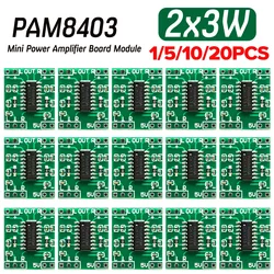 20-1 pz 2.5V a 5V Mini PAM8403 scheda amplificatore di potenza 2 canali 3W classe D altoparlante Audio scheda amplificatore Audio per Arduino