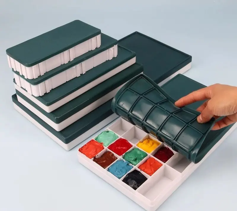 

Цветная коробка с водяным порошком, художественная пигментная коробка с мягким покрытием, лоток для пигментной коробки, акварельная живопись с водяным порошком