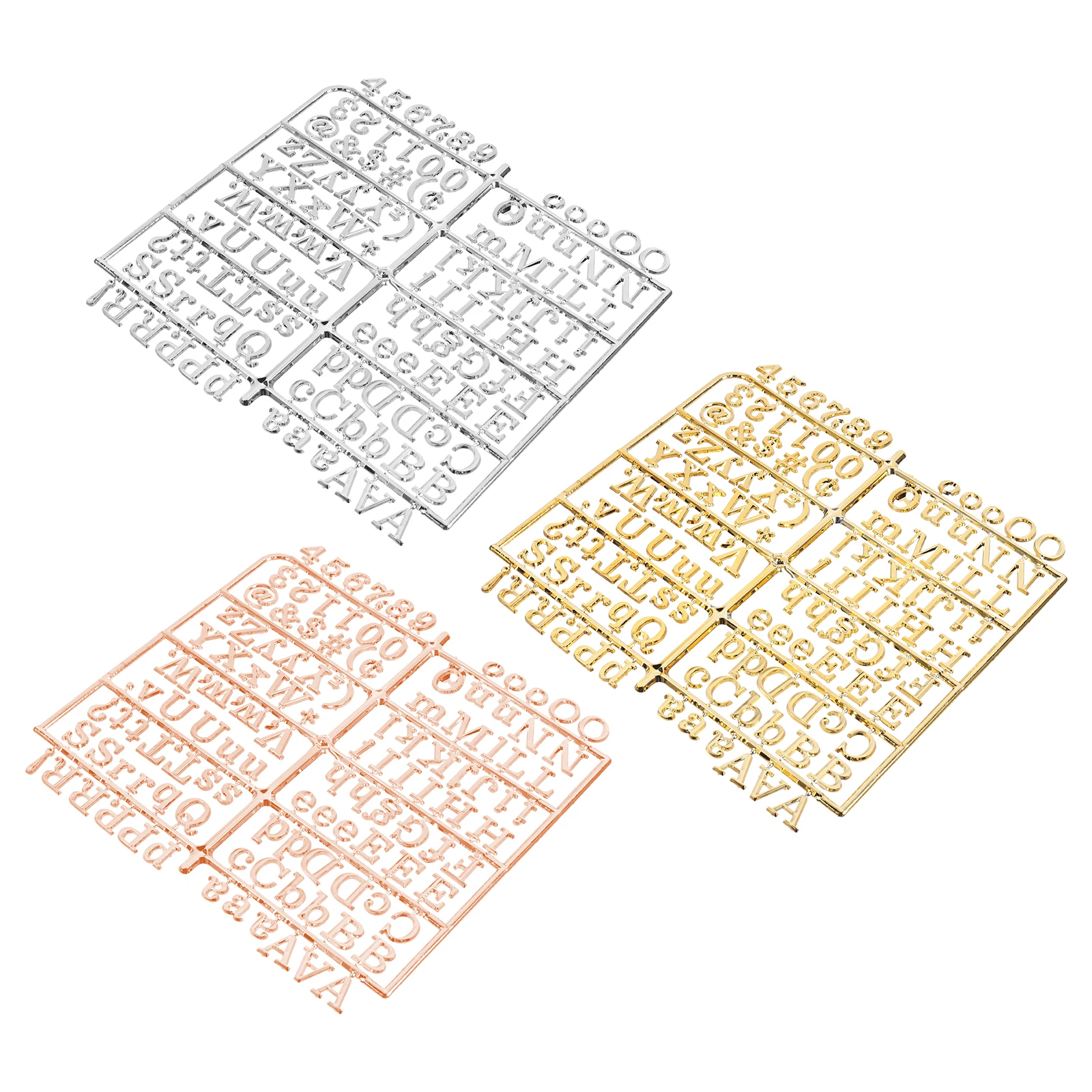 

3pcs Letter Message Board Plastic Felt Letters Symbols Numbers Gilded Presentation Home Office Restaurant Shop