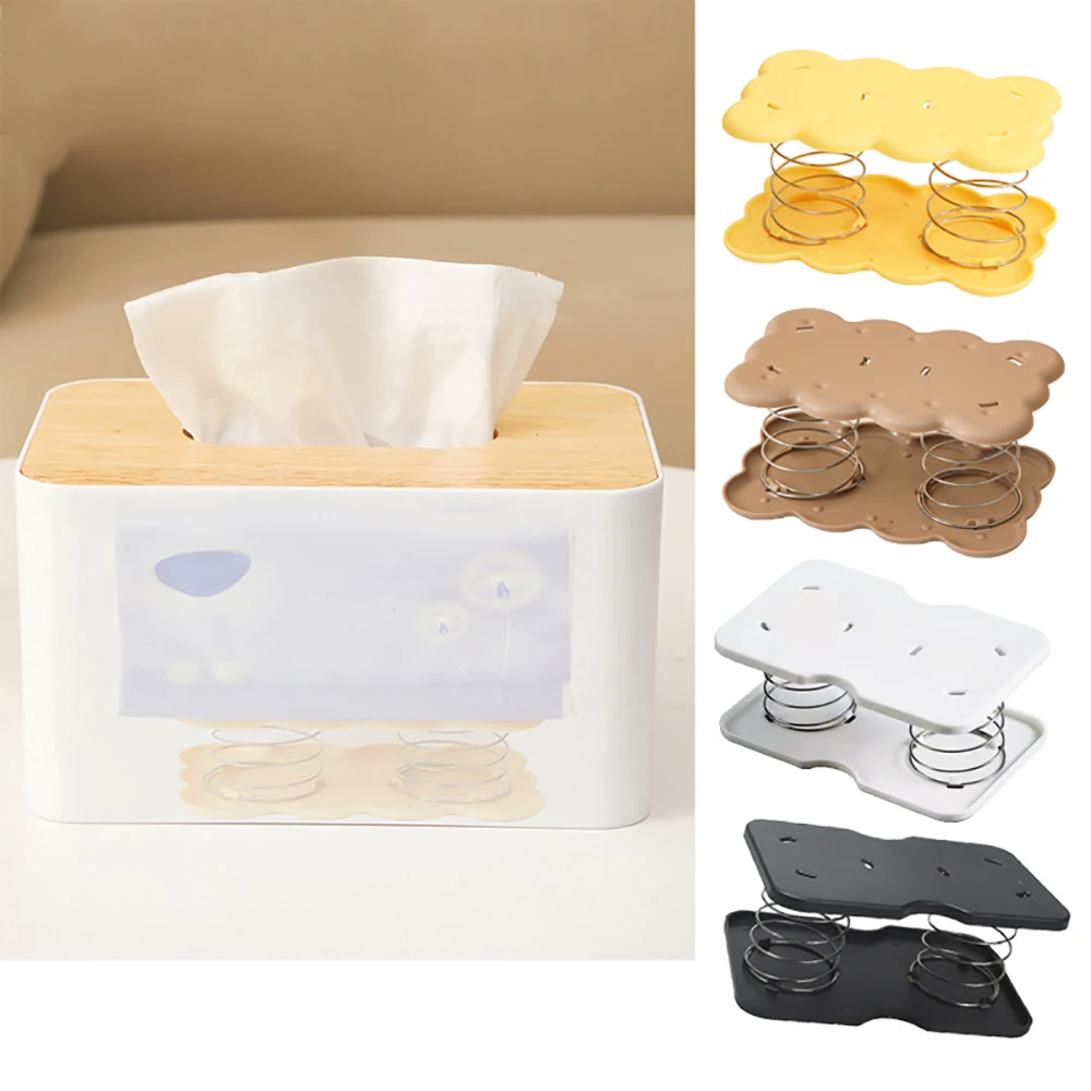 Tissue Box Tissue Dispenser Spring Automatic Lift Spring Loaded Tissue Box Office Home Kitchen Toilet Bracket Kitchen Organizer