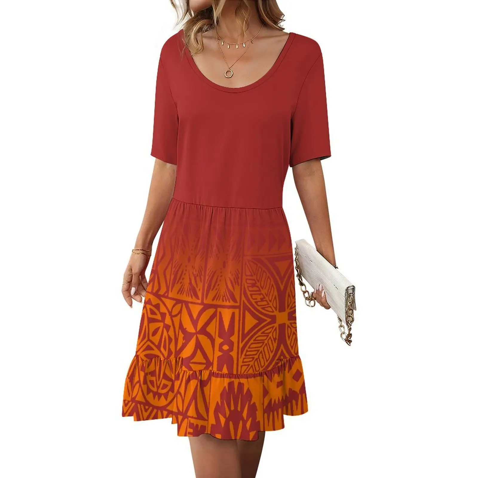 Sexy Sleeveless High-Quality Comfortable Fabric Form-Fitting Long And Large Backless Women'S Dress Custom-Made In Polynesia