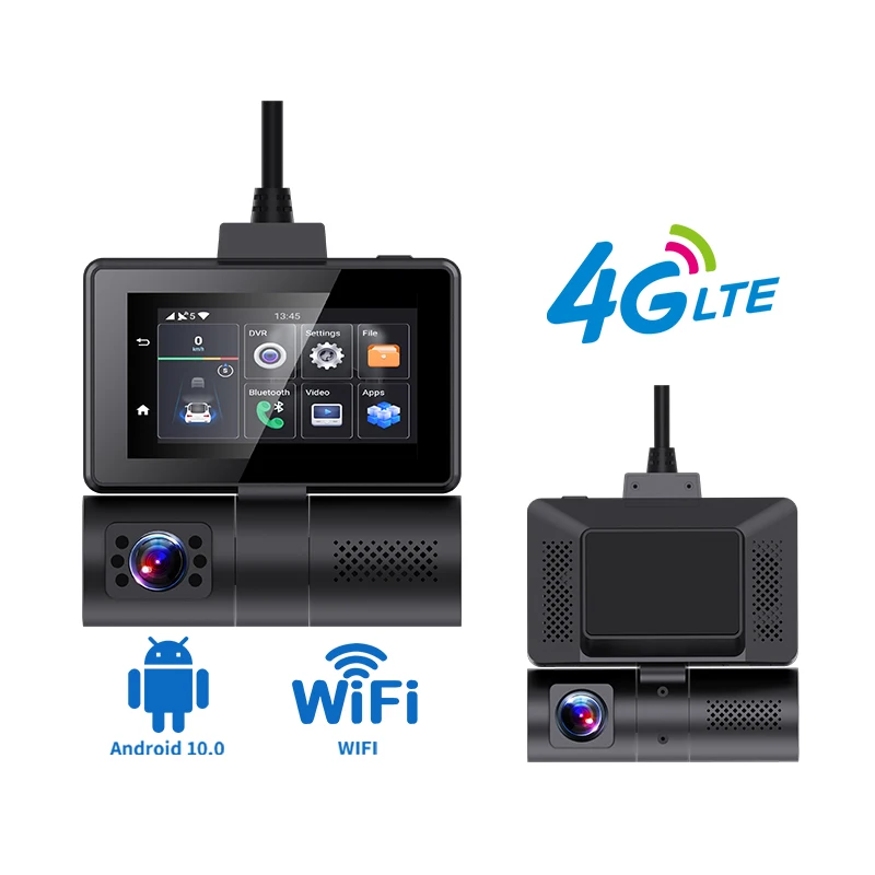 

4G Dual Lens Driving Recorder With Front And In Car Infrared Cameras, And 3-inch Full HD 1080P 4G Dashcam Support GPS Cmsv6