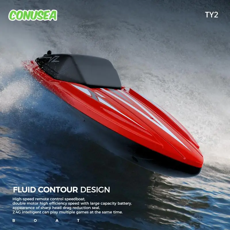 

Rc Boat Children's High-Speed Speedboat Race Remote Controlled Ship Swimming Pool Radio Control Water Toy Boats for Boys Kids