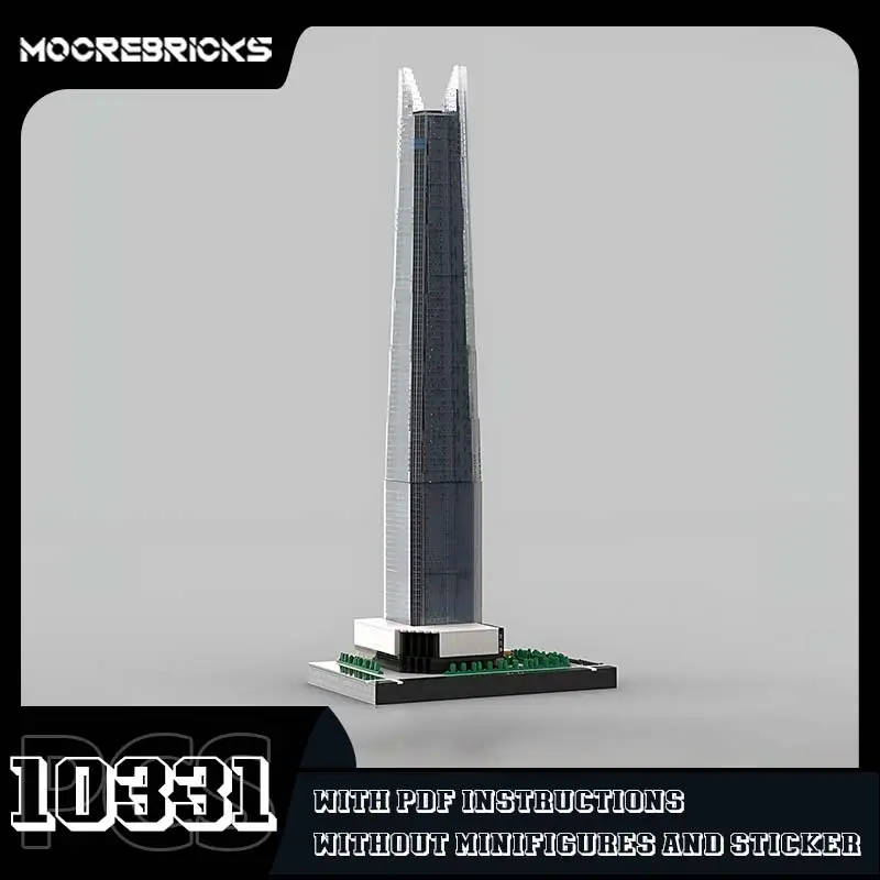 

MOC-143208 Lotte World Tower Ver 2 Architecture Building Blocks 1/650th Model Scale Small Particle Brick Toy Display Gift ﻿