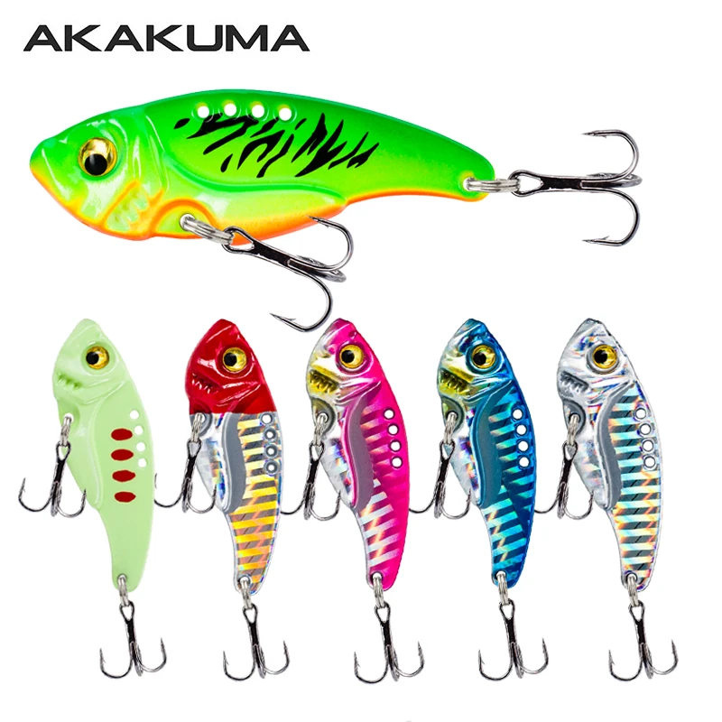 6-teiliges Angelköder-Set 3/5/7/10/15/20g Sinkender VIB Harter Crankbait Metall 3D-Augen Wurfköder Spinner-Klingenköder mit Dreifachhaken