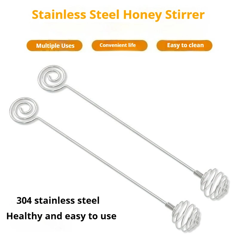 

Honey Stir Bar Mixing Stainless Steel Handle Jar Spoon Practical Honey Long Stick Supplies Honey Kitchen Tools Cocina