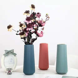 Plastic Flower Vase Fashion Nordic Style Imitation Ceramic Flower Pot Modern Anti Fall Flower Arrangement Living Room