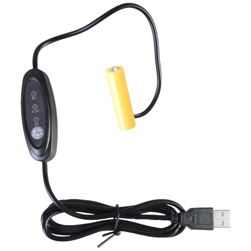 USB 5V 2A إلى 3V 4.5V 6V كابل تزويد الطاقة استبدال بطاريات AA LR6 لمروحة الساعات وعلى بعد عناصر التحكم K1KF