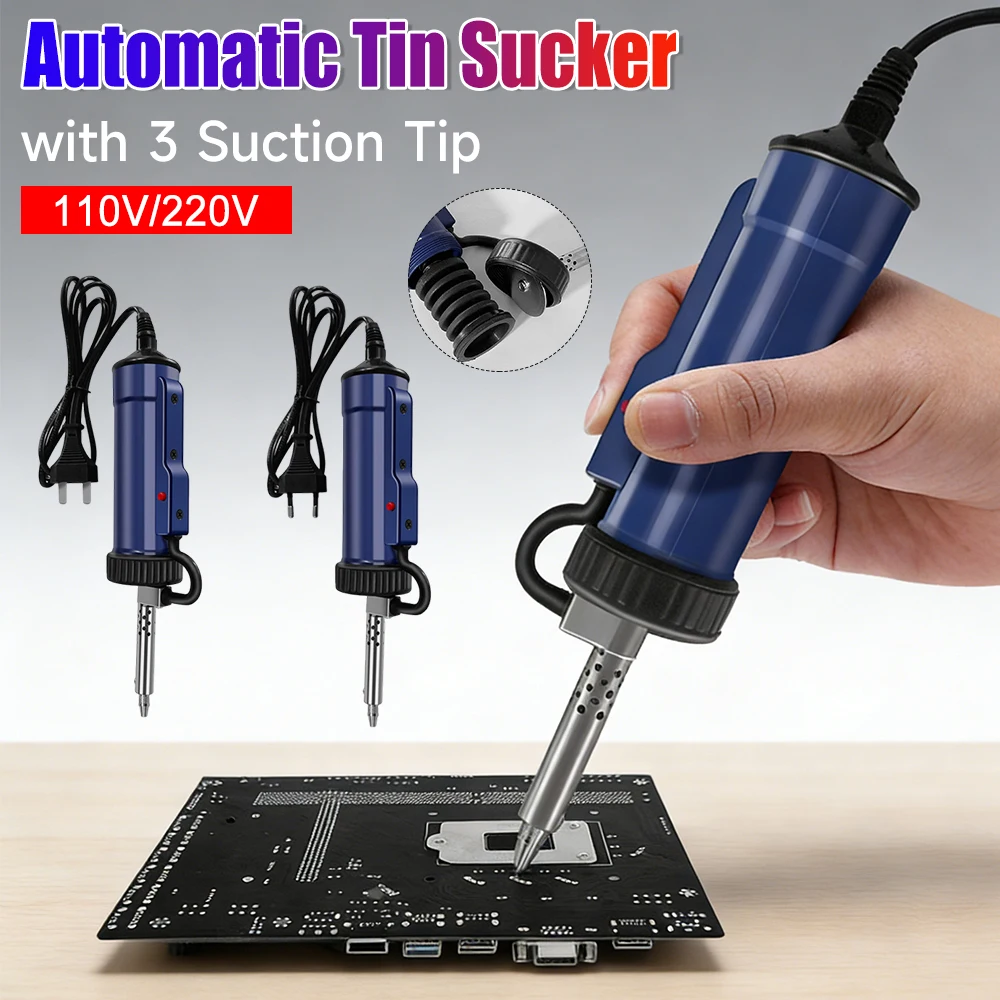 

BBT-580 Automatic Desoldering Machine 30W Automatic Suction Tin Tool Portable with 3 Suction Tip for Tin Removal and Soldering
