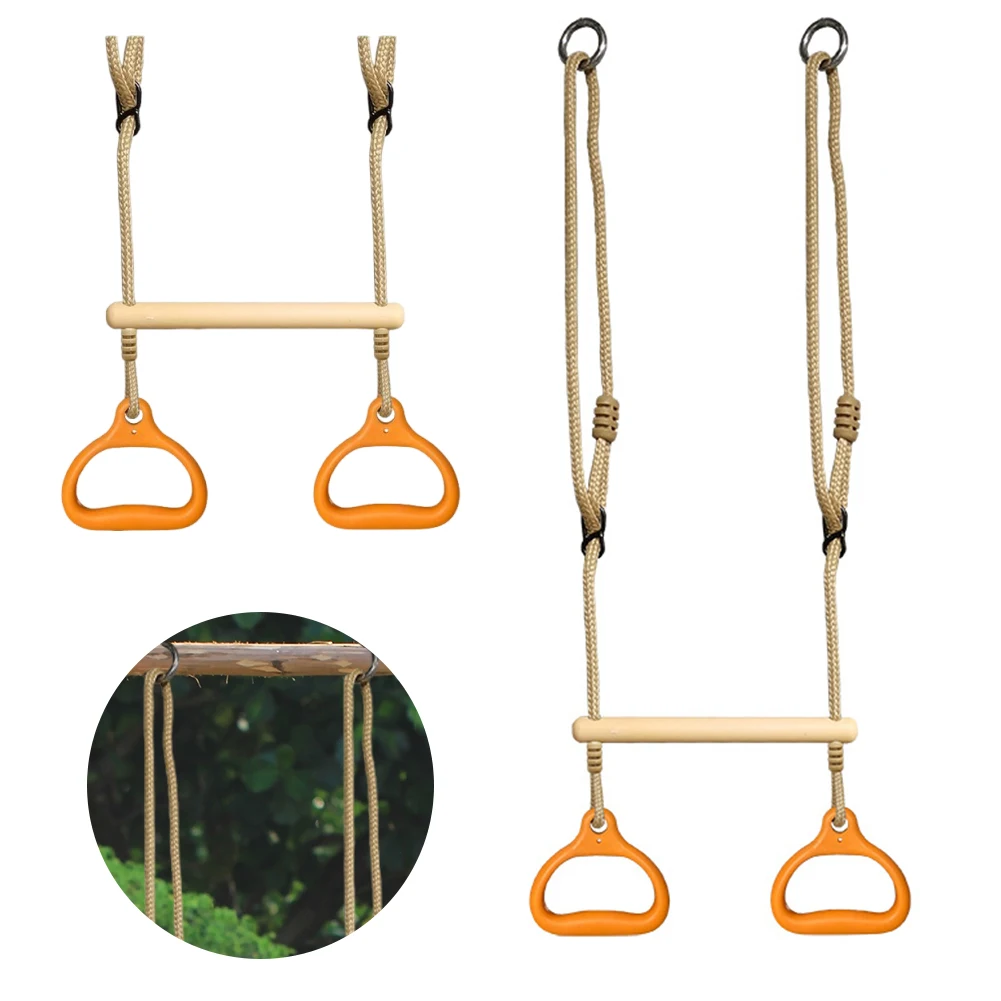 Barra de columpio trapecio, juegos de columpios de barra de mono de altura ajustable para niños, adultos y niños para patio de juegos de gimnasio en casa