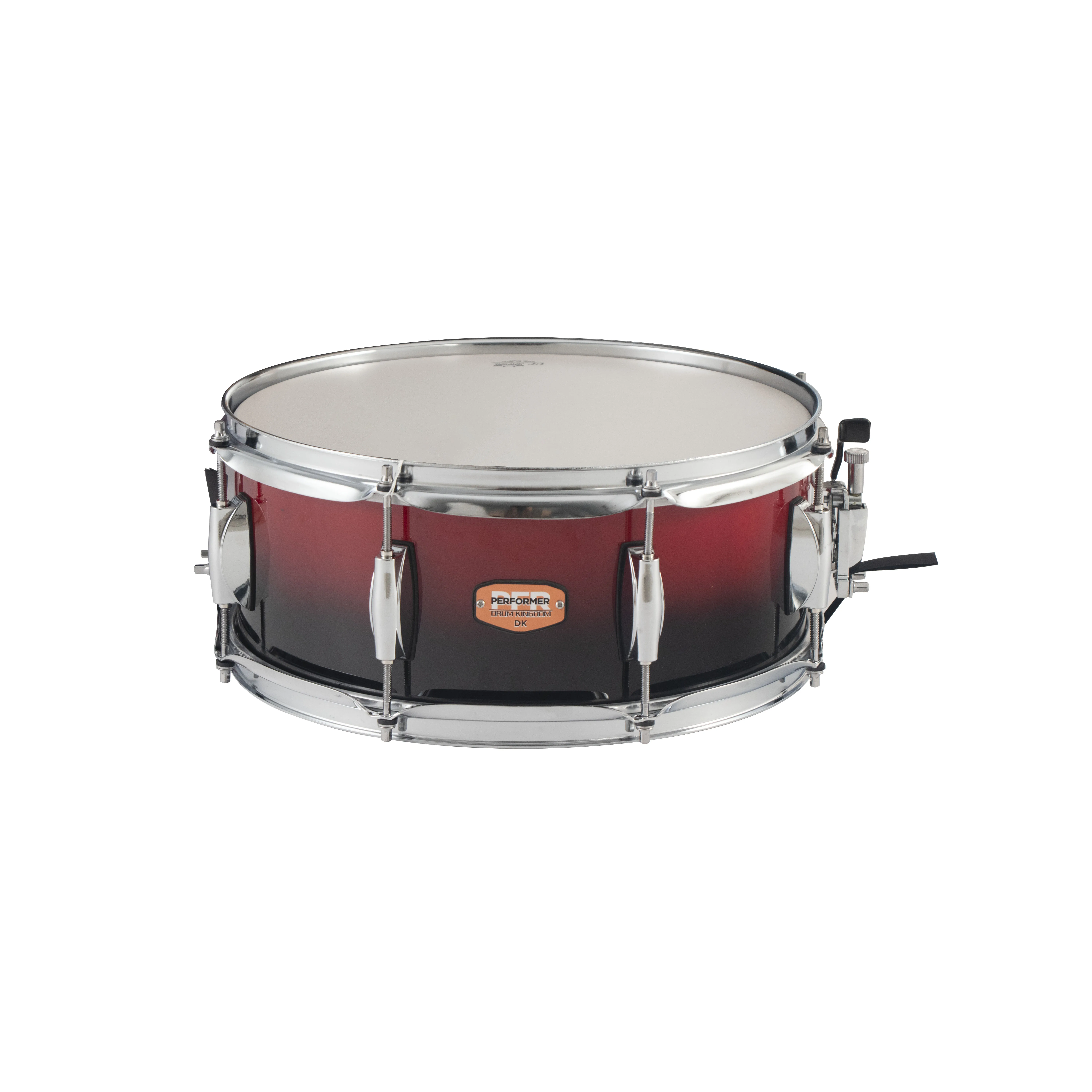 

Black Red Fade Color Birch Wood Snare Drums With 2.0 Hoop And REMO White Coated Heads