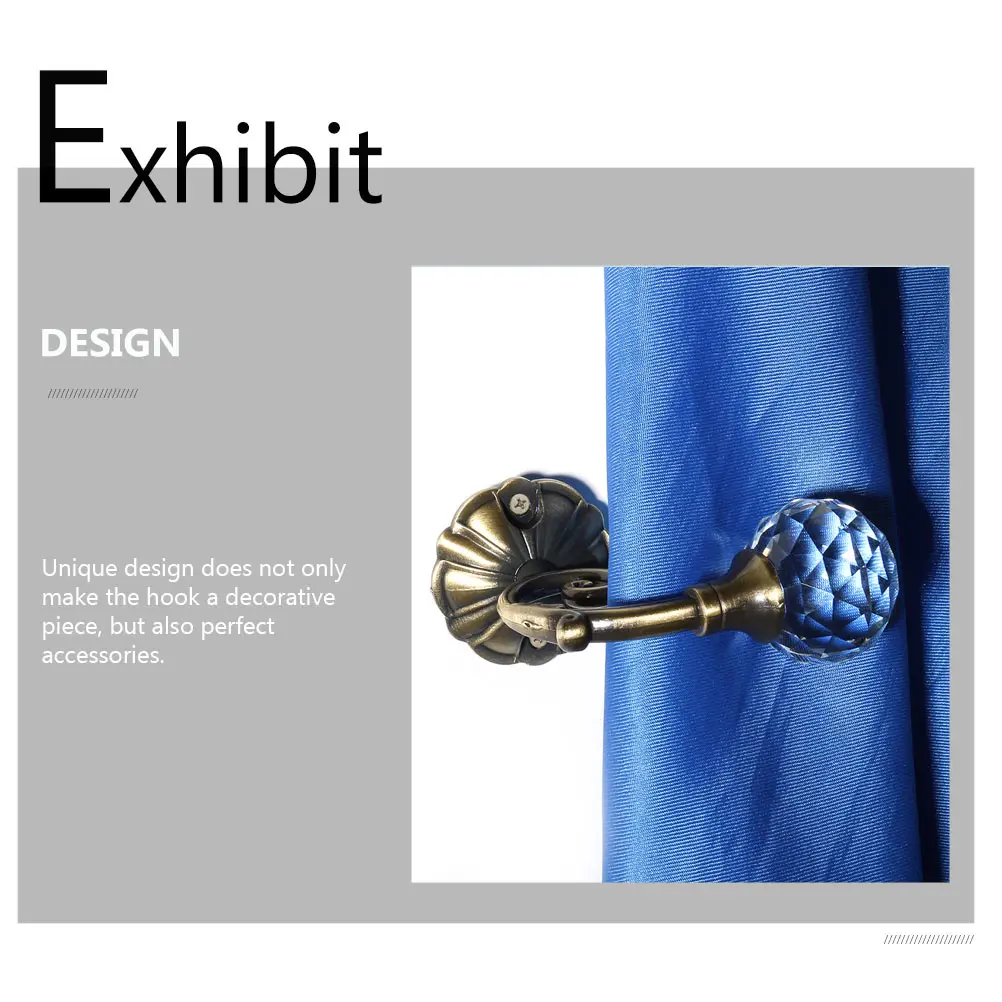 

2pcs Curtain Hooks Vintage Decorative Wall Mount Home Accessories Alloy Heavy Duty Retro Bedroom Bathroom Closet Kitchen Coats