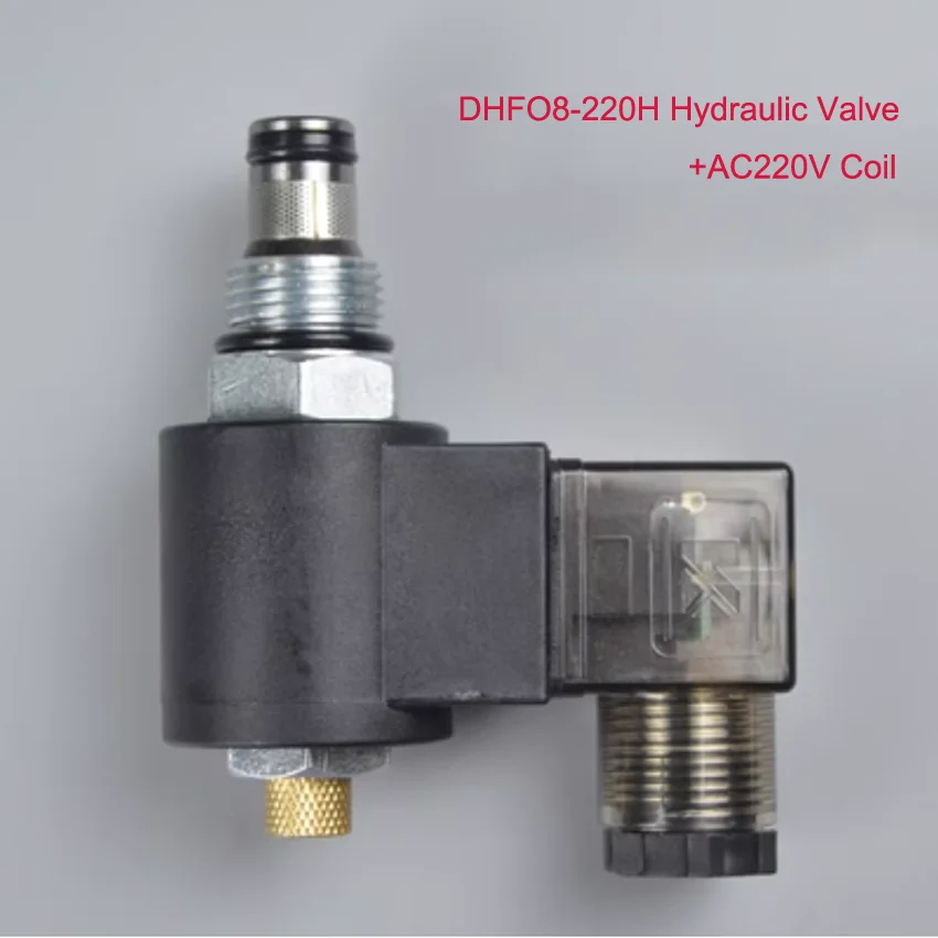 Hydraulic Threaded Cartridge Solenoid Valve 2 Position 2 Way Normally Closed DHF08-220H LSV08-2NCP-M DC12V/DC24V/AC220V 250bar