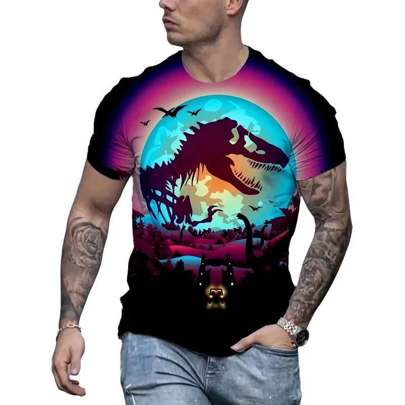 

Short-Sleeved T-Shirt Casual Top That Can Be Worn for Going Out, Men's Wear with 3D Digital Printing, Trendy and Versatile
