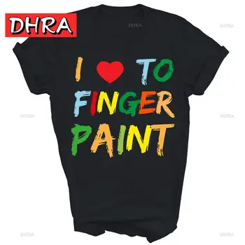 我愛手指畫,我是畫家情侶中性T卹,簡約現代經典上衣,柔軟有趣創意襯衫 10 最佳銷售 我愛露西 - №10