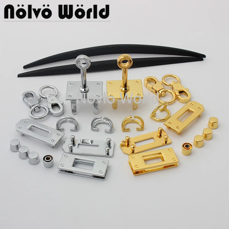 1-5 Sets 25*20Mm Nieuwe Aankomen Producten Gold Chrome Een Set Van Mini Lock Voor Diy schoudertas Purse Accessoires