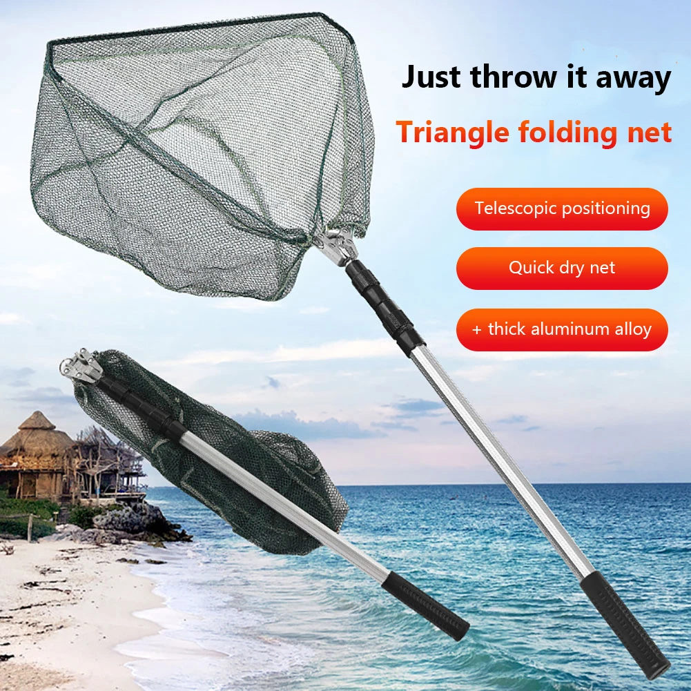 Fishing Landing Net 1.5M With Telescoping Pole Handle Fishing Net Freshwater For Kids Men Women Extend To 26.7-43.3 Inches