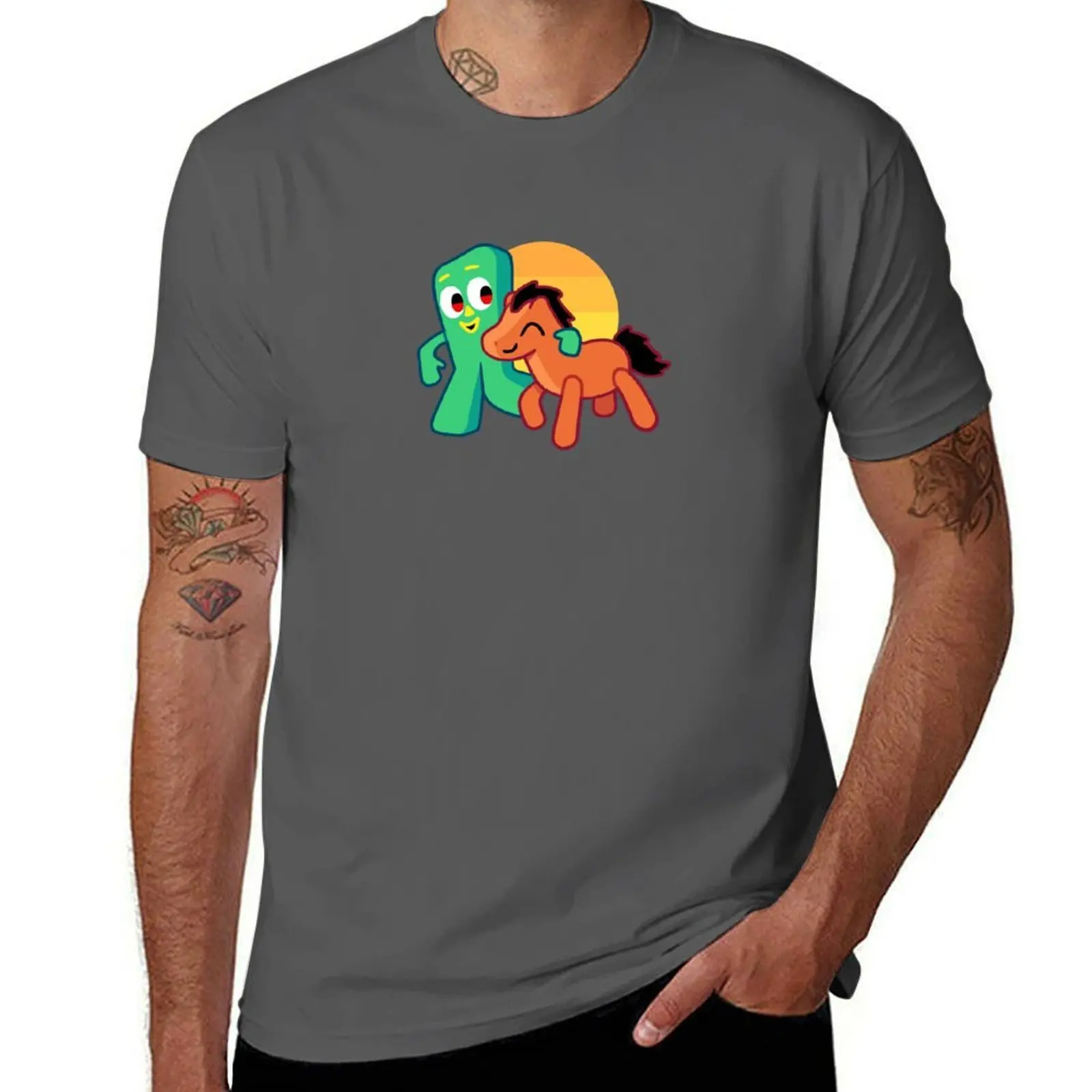 

gumby and pokey T-Shirt Functional Casual Short Sleeve Tee