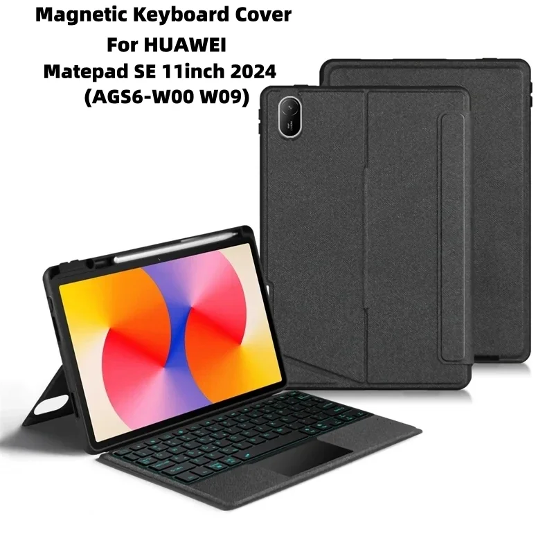 

Magnetic Keyboard Case for Huawei MatePad SE 11inch AGS6-W00 W09 2024 Backlit Trackpad Russian Spanish Keyboard Funda Cover