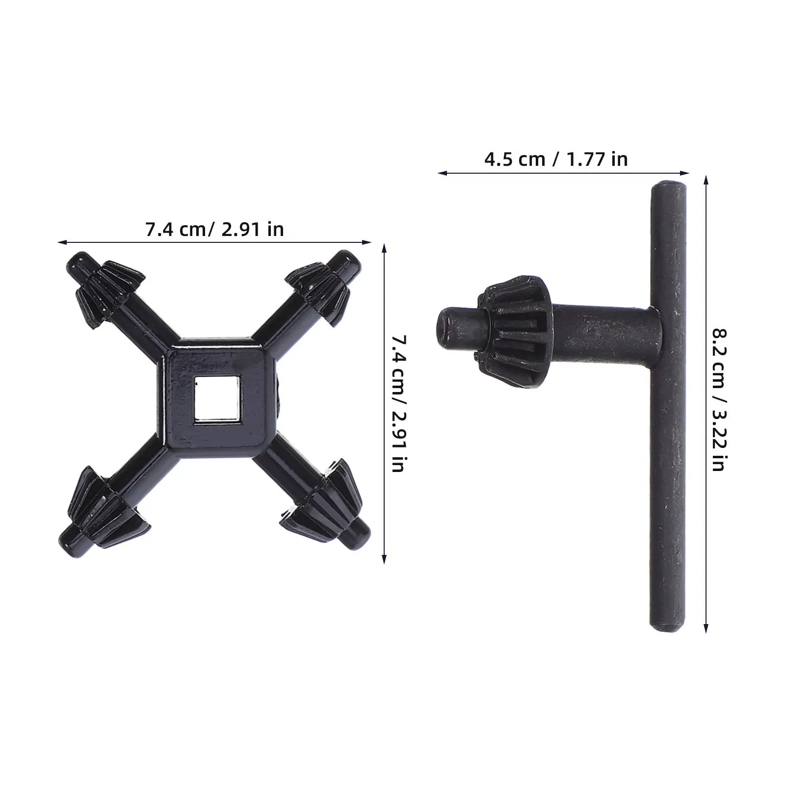 1Set Drill Chuck Wrench 4-in-1 Multi Size Replacement Key for Electric Drills Compact Chuck Tightening Tool