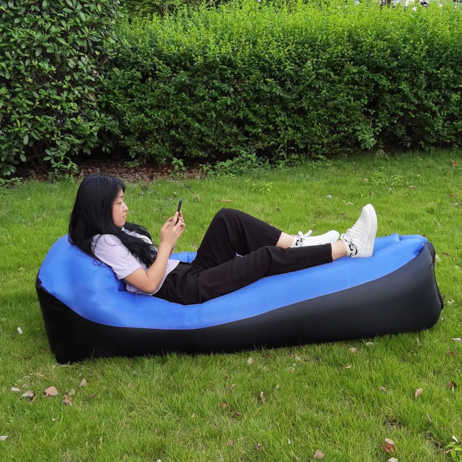 New Outdoor Inflatable Sofa Outdoor Music Festival Portable Cushion Camping Lazy Nap Bed Beach Collapsible Air Bed