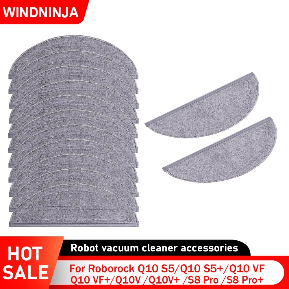Washable Mop Pads For Roborock Q10V/Q10V+/S8 Pro /S8 Pro+/Q10 S5/Q10 S5+/Q10 VF/Q10 VF+ Robot Vacuum Mop Cloth Replacement Parts