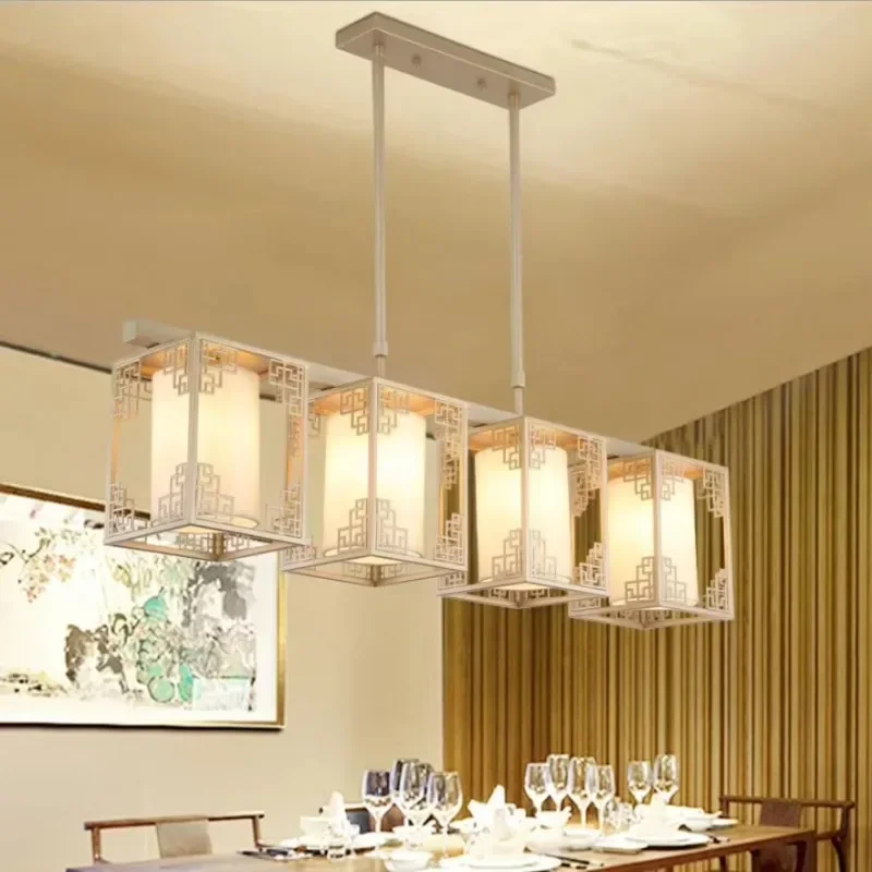Creative Chandelier Dining Room Direct Chandelier Rectangular Livingroom Lamp Bar Iron Art Chinese Lant