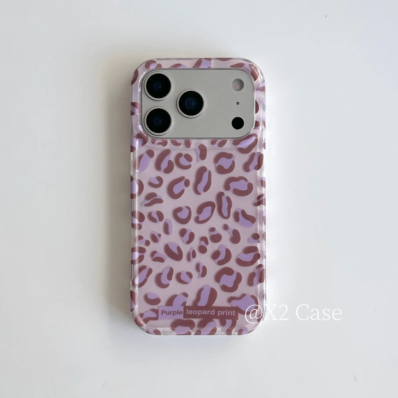 Ins Spicy Girl Style Light Purple Leopard Print Phone Case For iPhone 17 AIR 16 15 14 13 12 11 Pro XR Max 7 8 Plus Y2K Cover view 5