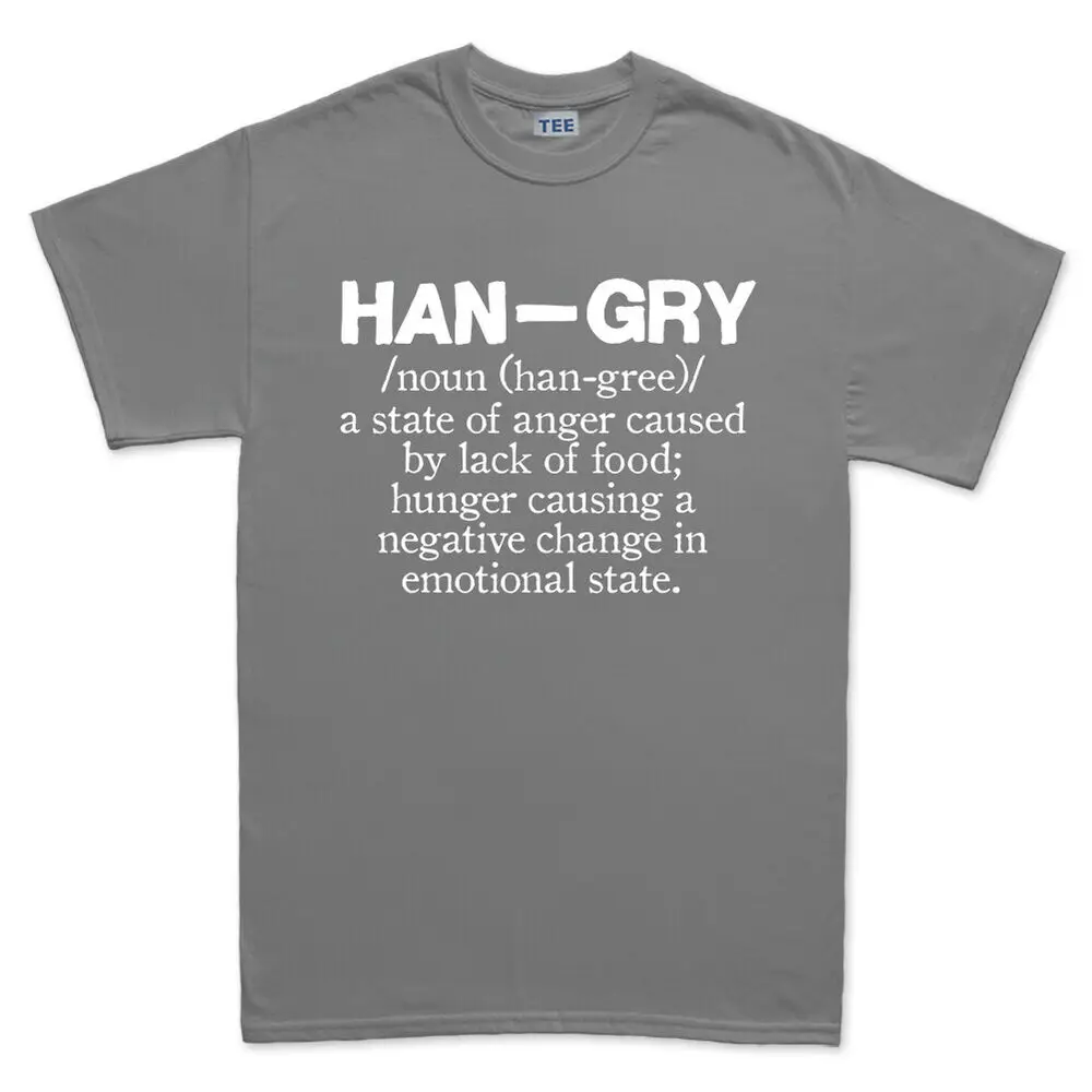 Hangry Definition Hungry Angry Food Diet Funny Mens T shirt Tee Top T-shirt