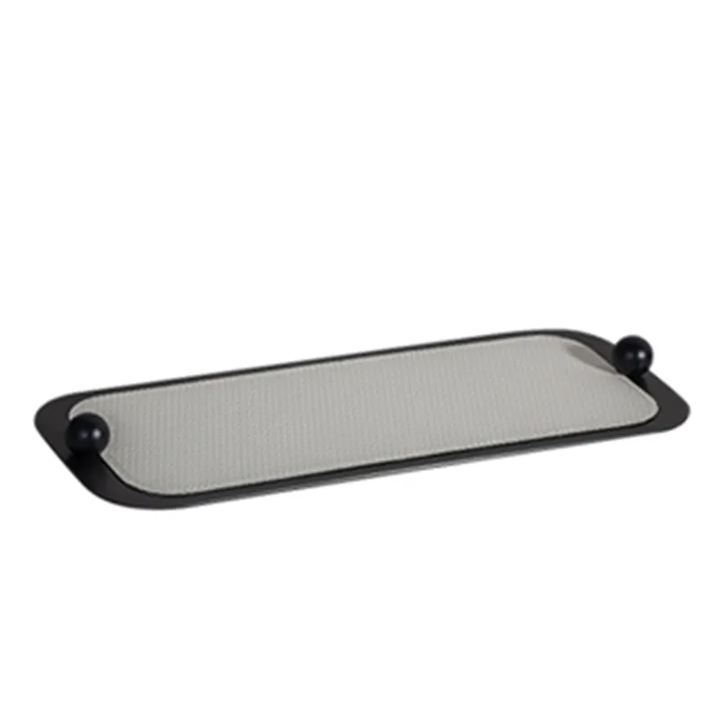 

Metal woven leather tray ornament, living room model room, bedroom entrance decorative storage tray