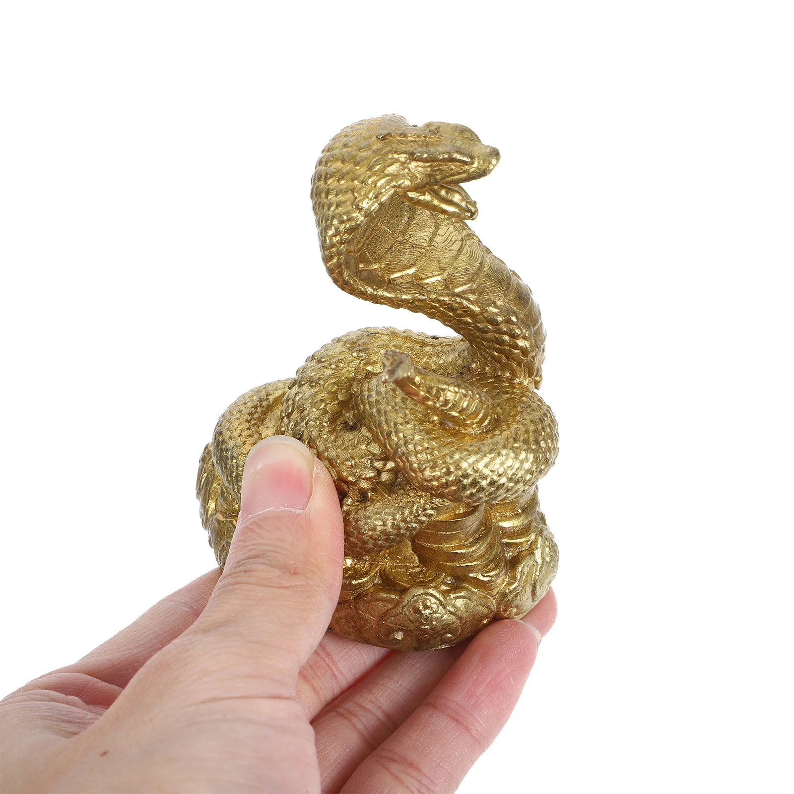 

Brass Snake Statue Desktop Decor Retro Brass Craft Sculpture Snake Shape Ornament Home Office Desktop Decor Garden Ornament