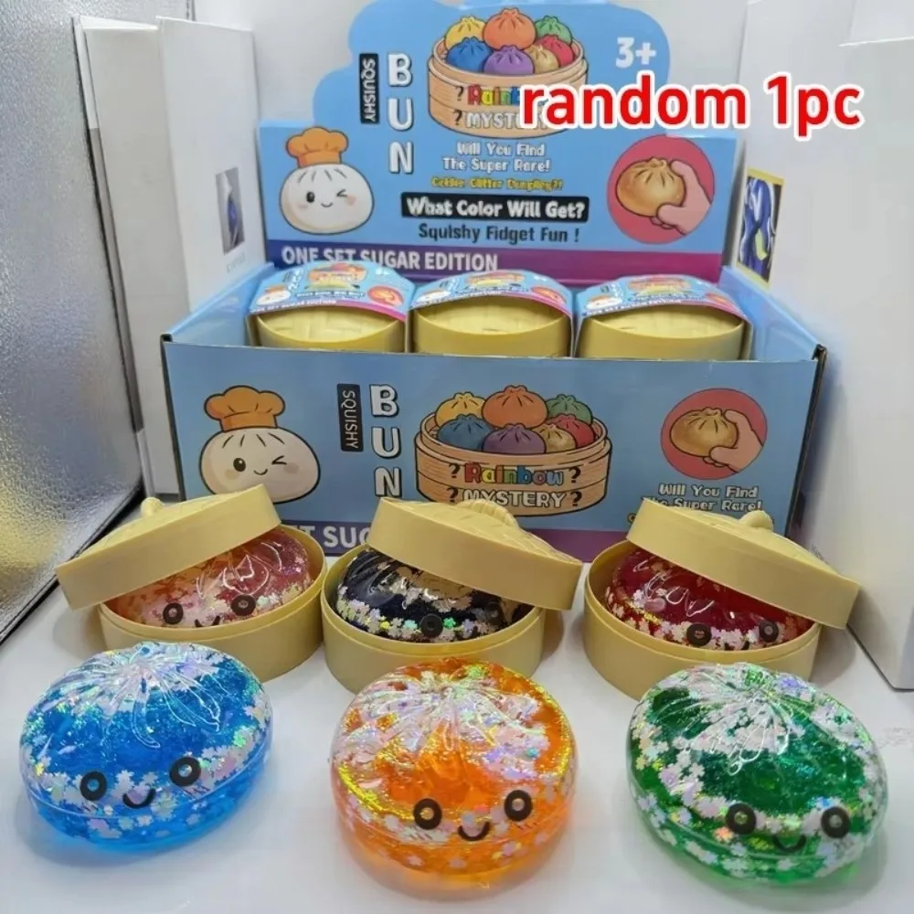 New Fluid Squeeze Dumplings Squeeze Toy with Steamer Slow Resilience Bubble Bead Toy Soft Squeeze Toy Relaxation Tool